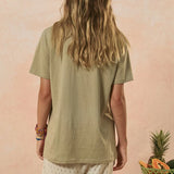 SPELL - Mermaid Truckstop Biker Tee - Khaki