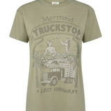SPELL - Mermaid Truckstop Biker Tee - Khaki
