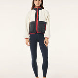 P.E NATION - Technique Quilt Jacket - Whisper White / Marine Blue