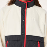 P.E NATION - Technique Quilt Jacket - Whisper White / Marine Blue