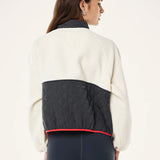 P.E NATION - Technique Quilt Jacket - Whisper White / Marine Blue