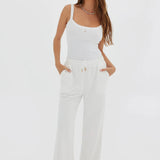 TOAST SOCIETY - Straight Track Pants - White