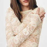 ROWIE - Tonya Rose Lace Top - Creme