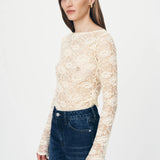 ROWIE - Tonya Rose Lace Top - Creme