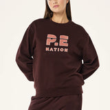 P.E NATION - Heads Up Boucle Sweat - Mahogany