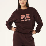 P.E NATION - Heads Up Boucle Sweat - Mahogany