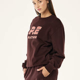 P.E NATION - Heads Up Boucle Sweat - Mahogany
