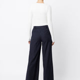 MOSSMAN - Vanderbilt Wide Leg Pant - Pinstripe