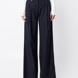 MOSSMAN - Vanderbilt Wide Leg Pant - Pinstripe