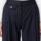 MOSSMAN - Vanderbilt Wide Leg Pant - Pinstripe