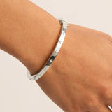 BY CHARLOTTE - Live in Love Hinged Bracelet | Silver