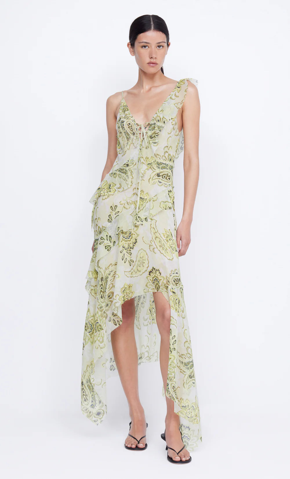 BEC + BRIDGE - Lylou Frill Dress - Lemon Paisley Gigi Belle Boutique BEC + BRIDGE - Lylou Frill Dress - Lemon Paisley Gigi Belle Boutique