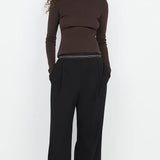 BEC + BRIDGE - Siera Long Sleeve Top - Dark Chocolate