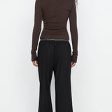 BEC + BRIDGE - Siera Long Sleeve Top - Dark Chocolate