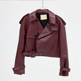 BÜBISH - Kara Faux Leather Jacket - Cherry