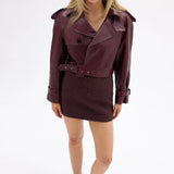BÜBISH - Kara Faux Leather Jacket - Cherry
