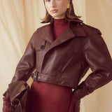 BÜBISH - Kara Faux Leather Jacket - Cherry