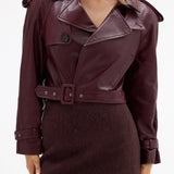 BÜBISH - Kara Faux Leather Jacket - Cherry