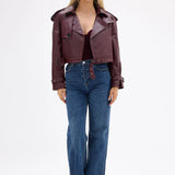 BÜBISH - Kara Faux Leather Jacket - Cherry