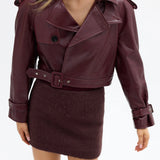 BÜBISH - Kara Faux Leather Jacket - Cherry