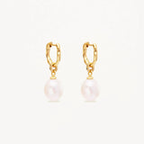 BY CHARLOTTE - Embrace Stillness Pearl Hoops | Gold