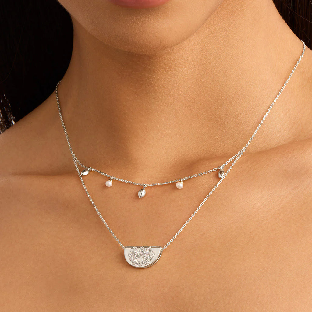 By Charlotte - Live in Peace Lotus Necklace - Sterling Silver