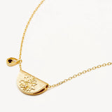 BY CHARLOTTE - Lotus Birthstone Necklace - January - Garnet | Gold