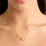 BY CHARLOTTE - Lotus Birthstone Necklace - January - Garnet | Gold