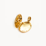 By Charlotte - Rounded Lotus Locket Pendant - Gold