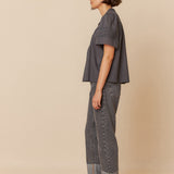 INDI & COLD - Embroidered Voile Blouse - Carbon