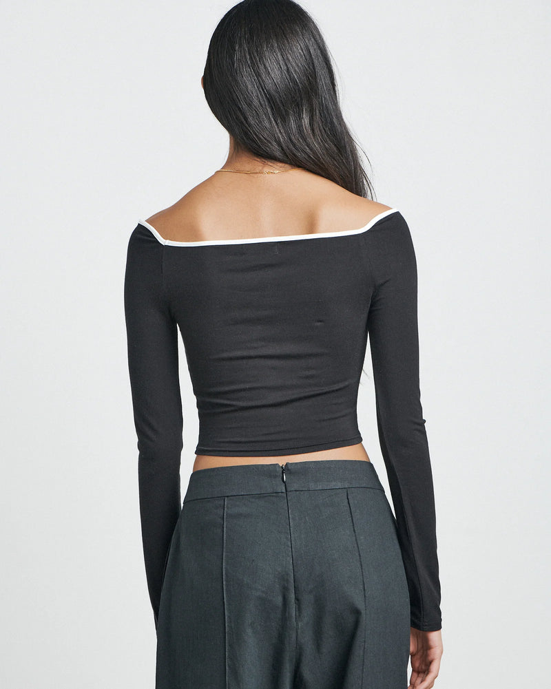 Bare By Charlie Holiday - The Cut Out Long Sleeve Top - Black