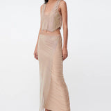 SUBOO - Dali Assymetric Hem Cropped Tank - Nude