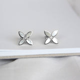 MURKANI - Desert Flower - Small Mother of Pearl Earrings | Silver