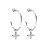 MURKANI - Medium Clover Hoops - Silver