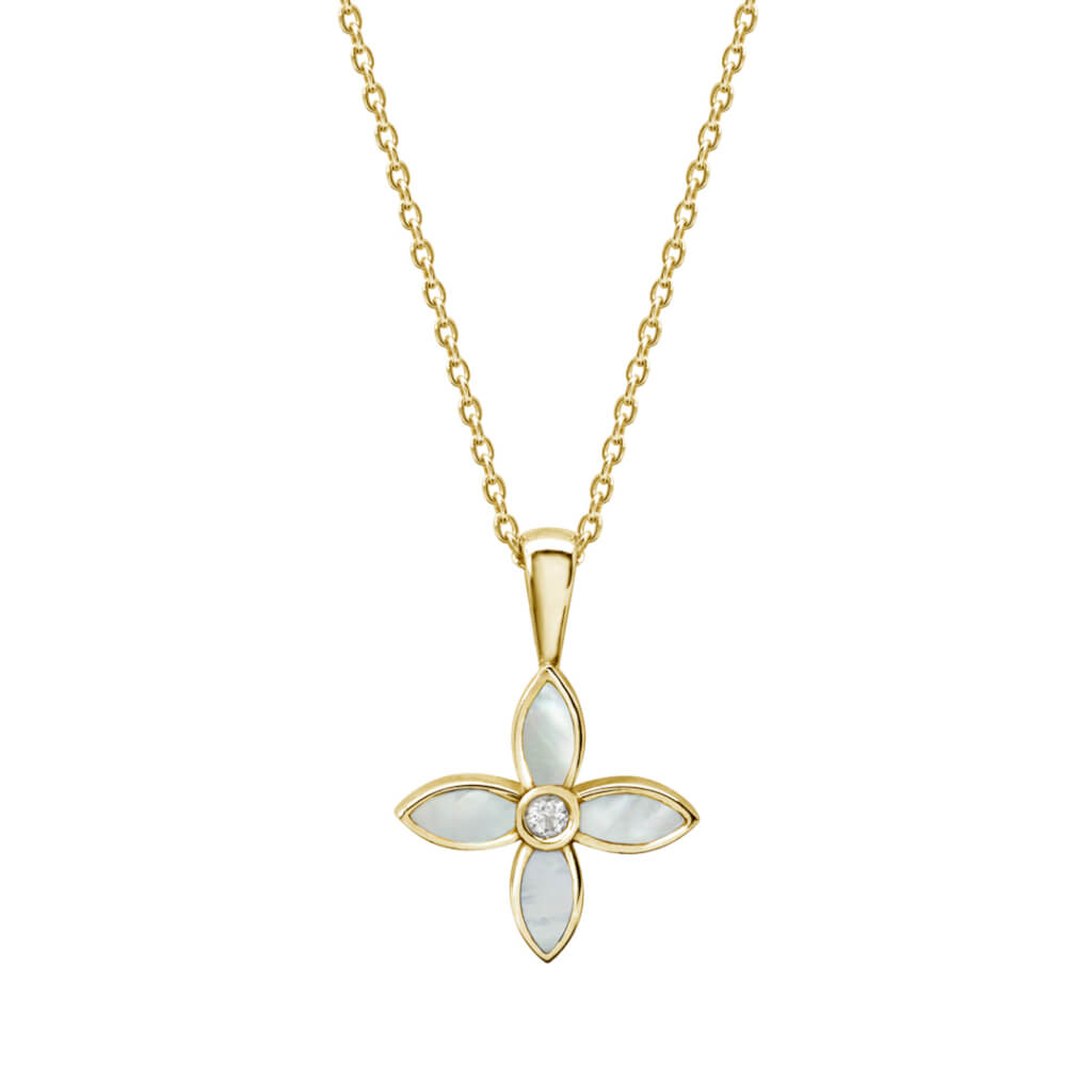 Murkani - Floral Mother of Pearl Necklace - Gold