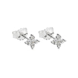 MURKANI - Clover Studs - White Topaz/Silver