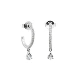 MURKANI - Teardrop White Topaz Hoops | Silver