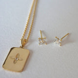 MURKANI - Clover Studs - White Topaz