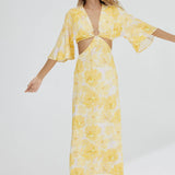 SIGNIFICANT OTHER - Maeve Midi Dress - Gold Poppy Floral