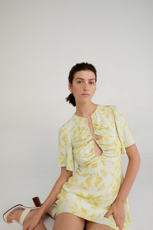 Third Form - Ring Out Tee Dress - Tie - Dye Yellow