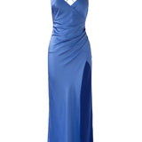 SOFIA THE LABEL - Elle Silk Midi Dress - Royal Blue