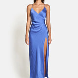 SOFIA THE LABEL - Elle Silk Midi Dress - Royal Blue