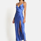 SOFIA THE LABEL - Elle Silk Midi Dress - Royal Blue