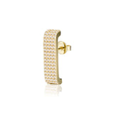 F & H - Disco Lobe Earring Brass + 18k Gold + White Corundum