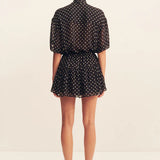 SHONA JOY - Houston Tiered Mini Skirt - Noir Polka