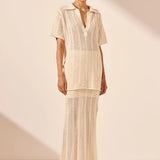 SHONA JOY - Arlo Relaxed Polo Top - Ivory