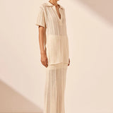 SHONA JOY - Arlo Relaxed Polo Top - Ivory