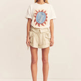 SHONA JOY - Eclipse Boyfriend  Oversized T Shirt - Ivory/Multi