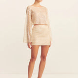 SHONA JOY - Everly Long Sleeve Top - Macadamia