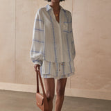 SANCIA - The Valeria Shirt - Cloud Stripe